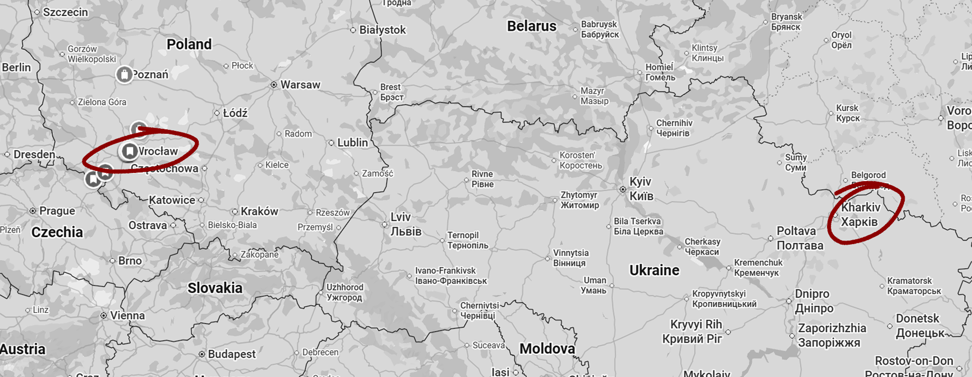 Jak daleko jest Charków